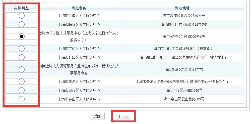 上海留学生落户受理网点选择流程（经营地网点）