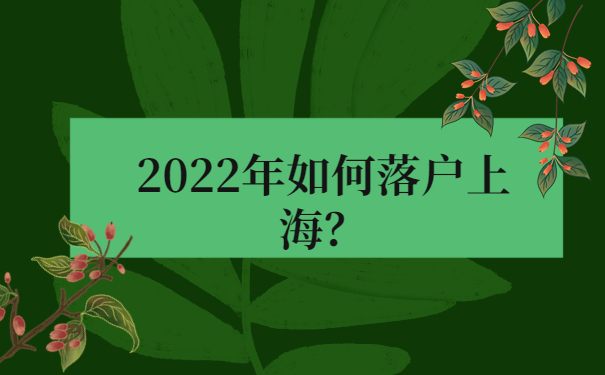 2022年如何落户上海？